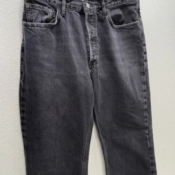 NEW AGOLDE Women's Jeans Lana Mid Rise Straight Size 30 Black - Picture 3 of 6